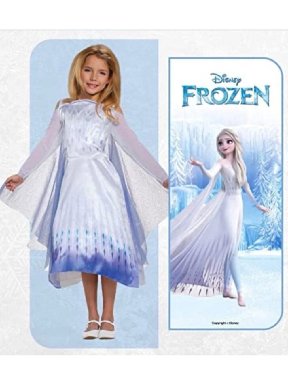 Disney Frozen Princess Elsa Dress Up Glittering White 7-8 YO Girl Med 8-10 - Picture 1 of 15